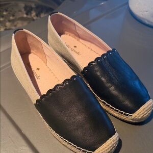 Kate Spade Black and Tan Espadrilles